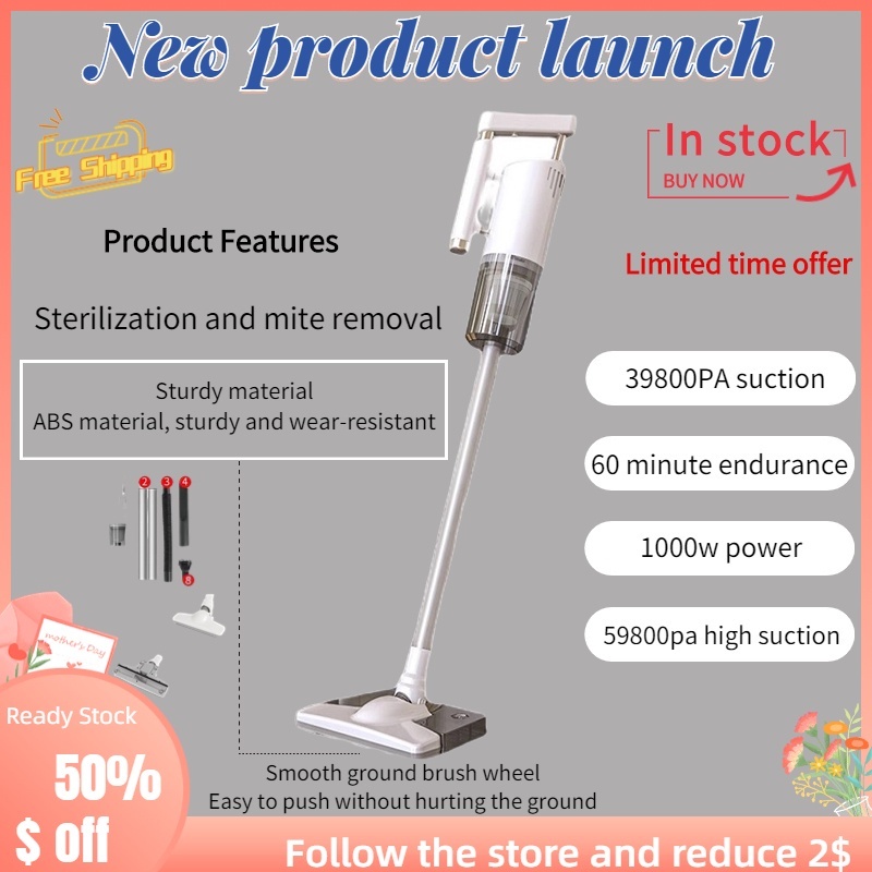 【Free Shipping】Vacuum Cleaner/wireless Vacuum Cleaner/high Suction Force/handheld Suction And Drag Integrated Machine/mite Removal And Sterilization